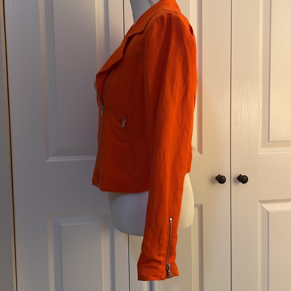 Karen Kane Women’s SZ S Orange Fully Lined Zip Blazer - Picture 3 of 16
